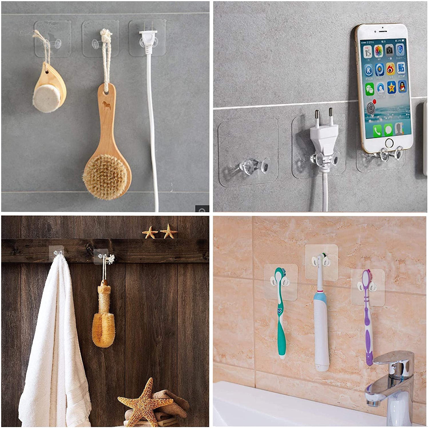 4861 Transparent Multi-Function Wall Storage Hooks 4861 Transparent Multi-Function Wall Storage Hooks